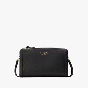 Kate Spade Black Leather Small Clutch w/Optional Strap, Crossbody Leather Bag